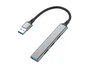 Equip 128960 Hub USB 3.0 con 4 Puertos (1x USB 3.0, 3x USB 2.0), Velocidad 5 Gbit/s, Carcasa de Aluminio Negro/Gris