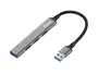 Equip 128960 Hub USB 3.0 con 4 Puertos (1x USB 3.0, 3x USB 2.0), Velocidad 5 Gbit/s, Carcasa de Aluminio Negro/Gris