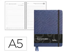 Liderpapel Agenda Oficina Corporate 2027 Día Página A5 Azul