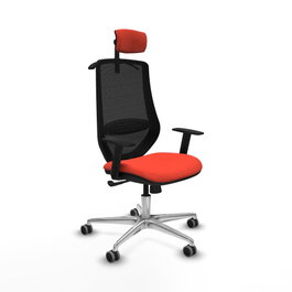 PIQUERAS Y CRESPO Silla de oficina Mardos con mecanismo Sincro, Naranja oscuro y Negro