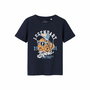 Camiseta de Manga Corta Infantil Name It Nmmvux Azul
