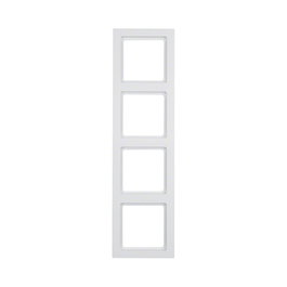 BERKER 10146099 Marco Q.3 Blanco Polar, Plástico, Sin Tornillos, Compatible con Cualquier Marca, 4 Puntos de Venta, 1 Unidad