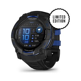 Garmin Instinct 3 Reloj Inteligente con Pantalla AMOLED de 45 mm, GPS, Caja de Aluminio y GFRP, Correa de Silicona Intercambiable Negro/Azul Bolt, Resistencia al Agua 10 ATM