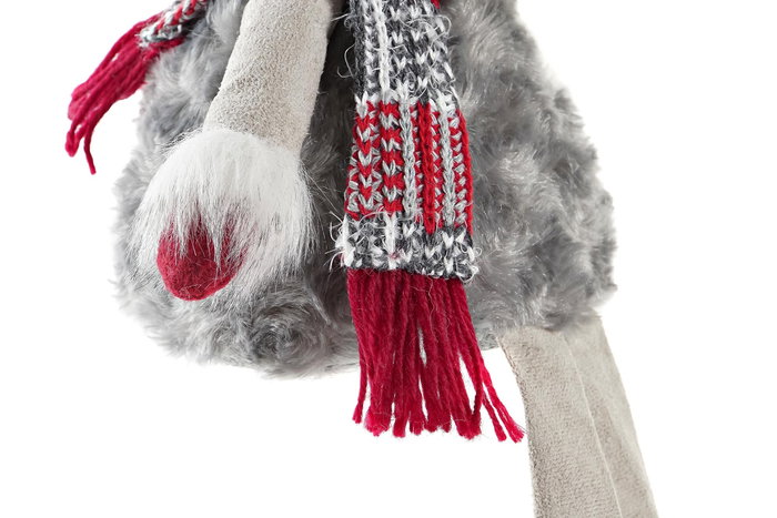 DKD Home Decor Figura Navidad Tradicional Gris Rojo Poliester 15 x 55 x 20 cm