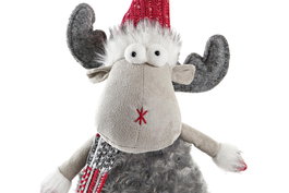 DKD Home Decor Figura Navidad Tradicional Gris Rojo Poliester 15 x 55 x 20 cm