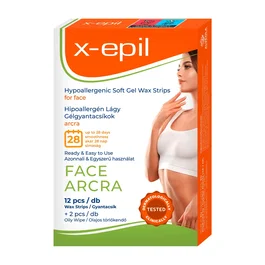 X-Epil Tiras de cera para depilación para la cara, 12 pzs