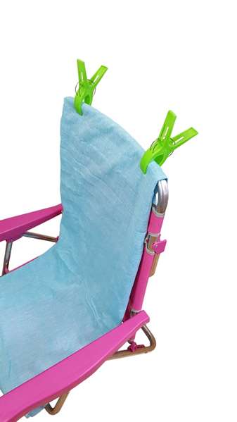 Soportes Plásticos Pinza para Silla de Playa, Set de 2 Unidades, Modelos Surtidos Soportes Plásticos Pinza para Silla de Playa, Set de 2 Unidades, Modelos Surtidos