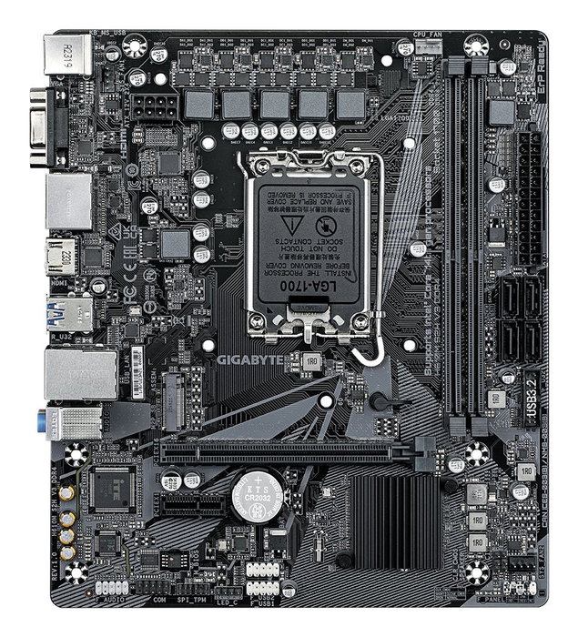 Gigabyte Placa Base H610M S2H V3 DDR4 Intel LGA 1700 Micro ATX con PCIe M.2, Soporte para Procesadores Intel Core de 12ª a 14ª Gen, 2x DIMM DDR4, HDMI, DisplayPort