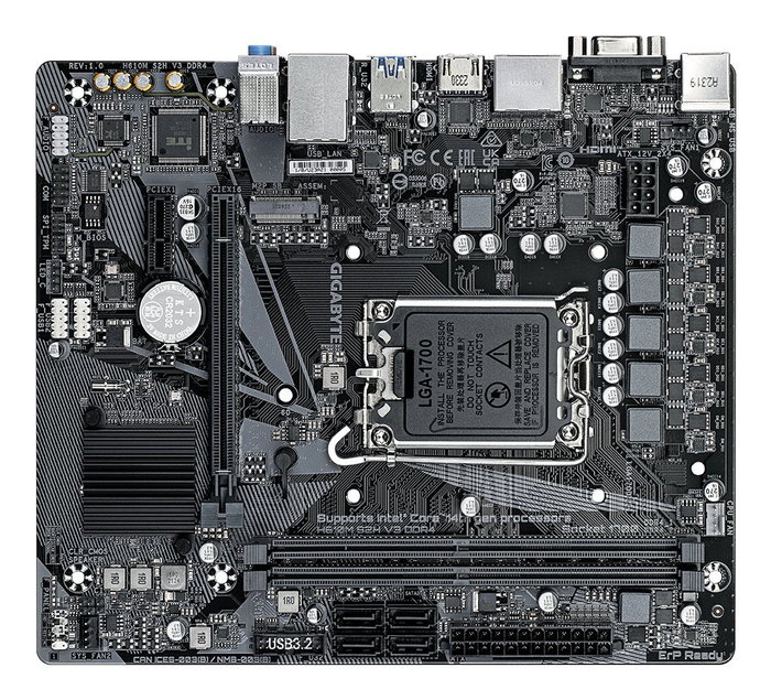 Gigabyte Placa Base H610M S2H V3 DDR4 Intel LGA 1700 Micro ATX con PCIe M.2, Soporte para Procesadores Intel Core de 12ª a 14ª Gen, 2x DIMM DDR4, HDMI, DisplayPort