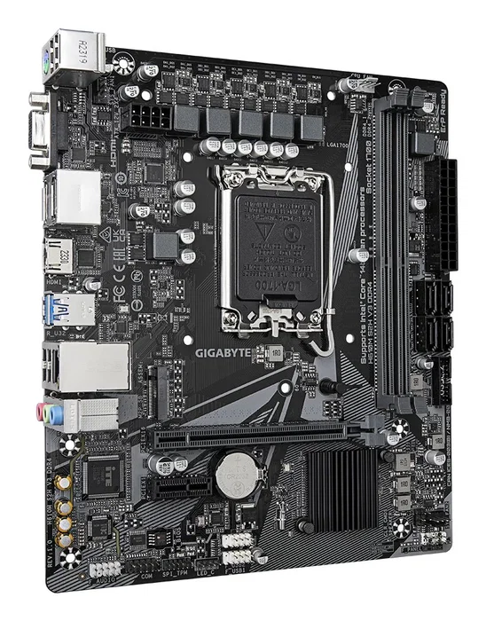 Gigabyte Placa Base H610M S2H V3 DDR4 Intel LGA 1700 Micro ATX con PCIe M.2, Soporte para Procesadores Intel Core de 12ª a 14ª Gen, 2x DIMM DDR4, HDMI, DisplayPort
