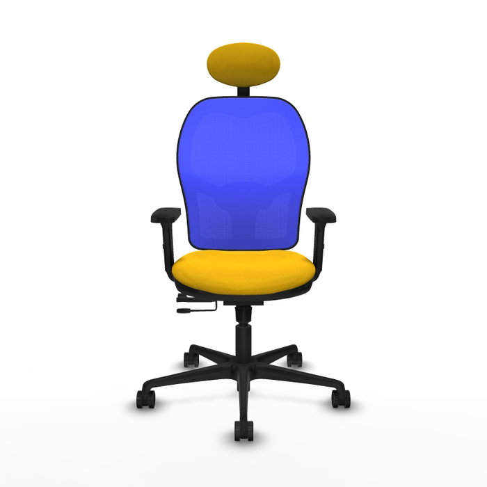 PIQUERAS Y CRESPO Silla de oficina Jorquera con mecanismo Sincro/Traslack, Amarillo y Azul PIQUERAS Y CRESPO Silla de oficina Jorquera con mecanismo Sincro/Traslack, Amarillo y Azul