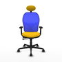PIQUERAS Y CRESPO Silla de oficina Jorquera con mecanismo Sincro/Traslack, Amarillo y Azul