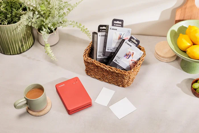 Canon SELPHY QX20 Impresora de Fotos Portátil por Sublimación - Inalámbrica (Wi-Fi, Bluetooth), Impresión sin Bordes, Color Rojo Terracotta, Ref. 6754C001