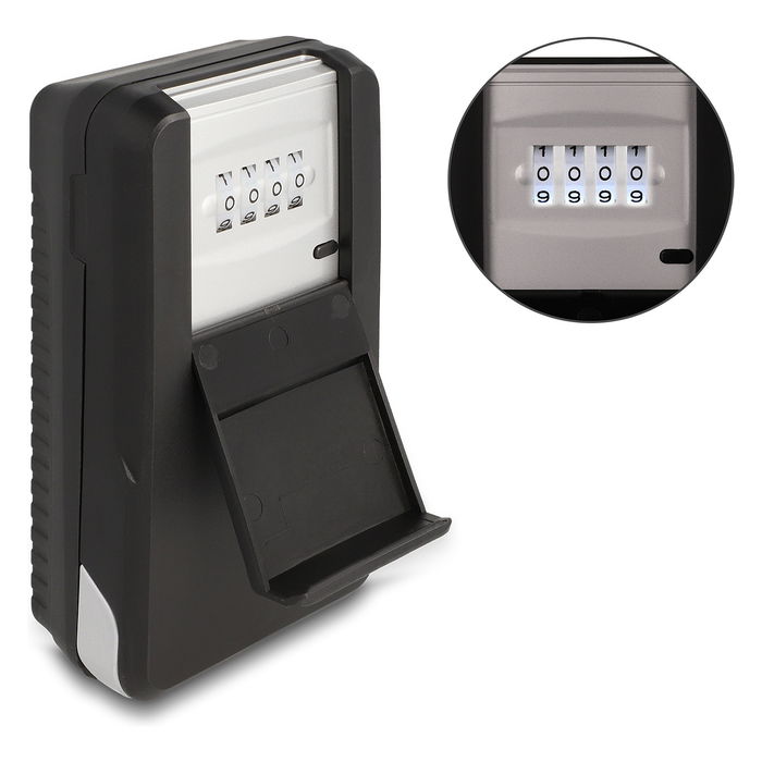 DeLOCK 20932 Caja Fuerte de Pared para Llaves con Candado de Combinación, Aluminio y Plástico Negro, 85 x 151.5 x 47 mm DeLOCK 20932 Caja Fuerte de Pared para Llaves con Candado de Combinación, Aluminio y Plástico Negro, 85 x 151.5 x 47 mm