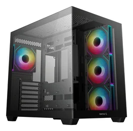 DeepCool CG530 4F Midi Torre PC Gaming Negro ATX/ITX con Ventana Lateral y 4 Ventiladores ARGB, 7 Ranuras de Expansión y USB 3.2 Type-C