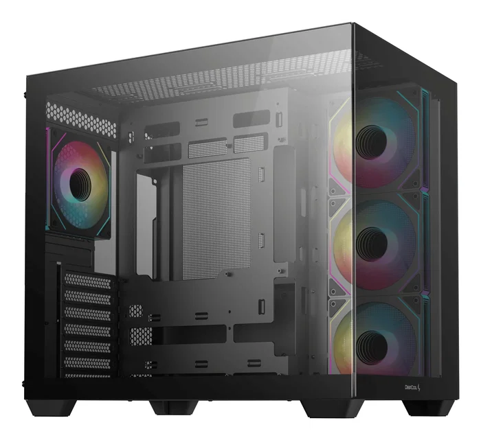 DeepCool CG530 4F Midi Torre PC Gaming Negro ATX/ITX con Ventana Lateral y 4 Ventiladores ARGB, 7 Ranuras de Expansión y USB 3.2 Type-C