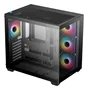 DeepCool CG530 4F Midi Torre PC Gaming Negro ATX/ITX con Ventana Lateral y 4 Ventiladores ARGB, 7 Ranuras de Expansión y USB 3.2 Type-C