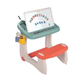 Smoby Escritorio Escolar Pequeño SMOB420107 - 80 Accesorios Incluidos, Verde, 63 x 69 x 58 cm, A partir de 3 Años