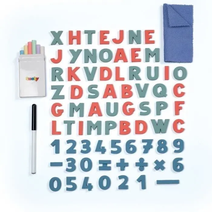 Smoby Escritorio Escolar Pequeño SMOB420107 - 80 Accesorios Incluidos, Verde, 63 x 69 x 58 cm, A partir de 3 Años