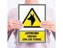 Archivo 2000 Pictograma Señal Informativa Atencion Cuidado Con Los Perros PVC Amarillo Luminiscente 210x297 mm