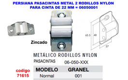 Persiana Pasacintas Metal con 2 Rodillos de Nylon de Cinta