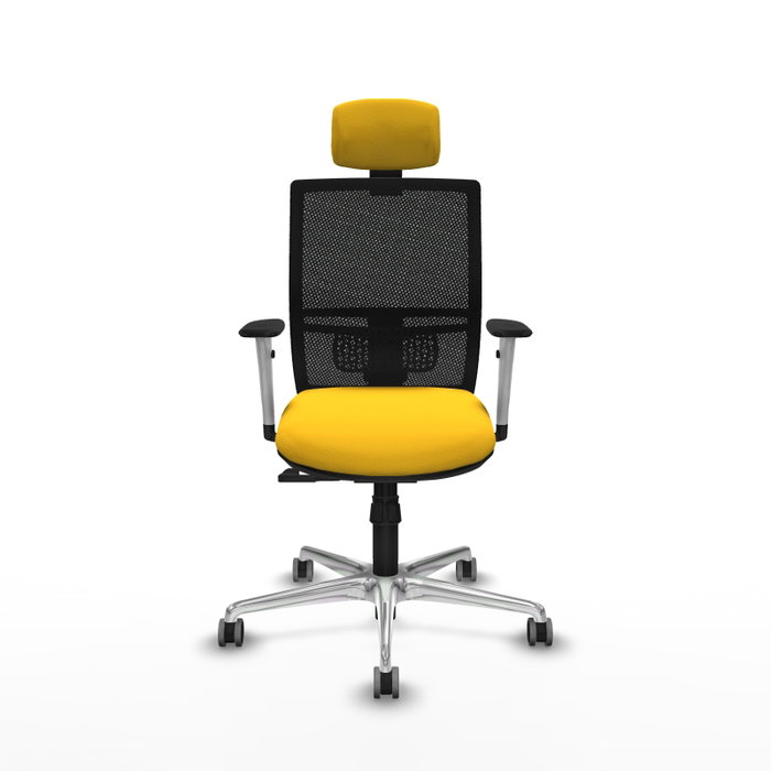 PIQUERAS Y CRESPO Silla de oficina Yunquera con mecanismo Sincro, Amarillo y Negro