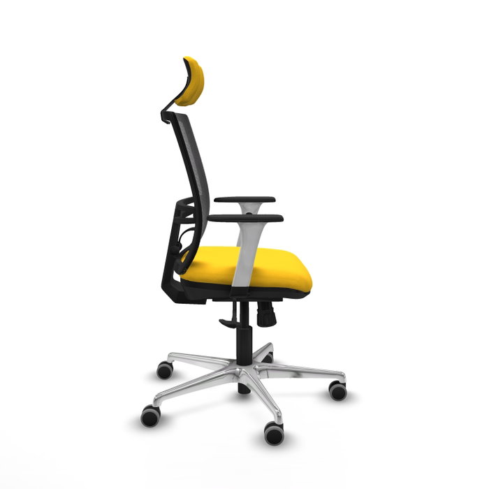 PIQUERAS Y CRESPO Silla de oficina Yunquera con mecanismo Sincro, Amarillo y Negro