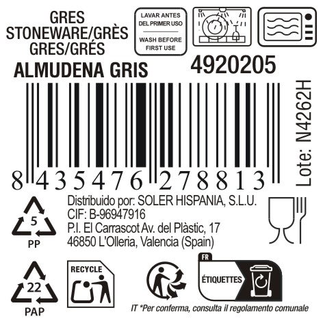 La Mediterranea Bol Gris Almudena ø11cm