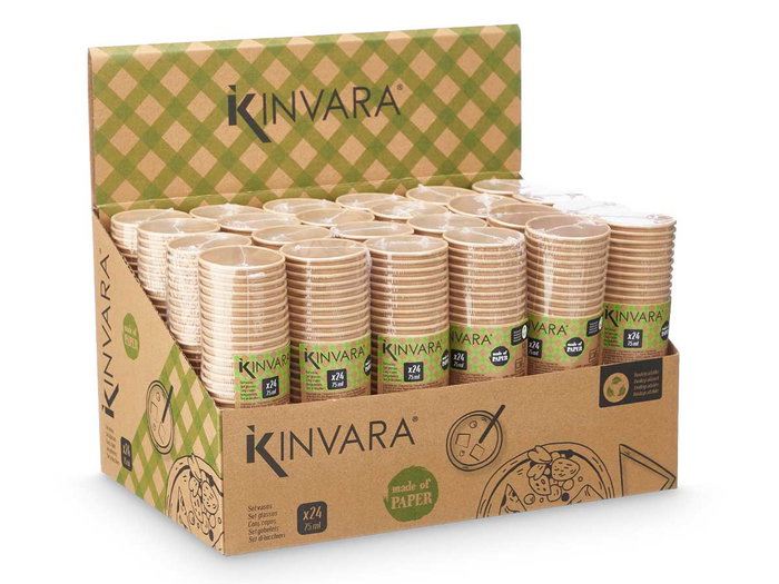 Kinvara Set 24 Vasos Kraft 75 ml Natural Papel/Plástico 5 x 5 x 5 cm (Set de 48) Kinvara Set 24 Vasos Kraft 75 ml Natural Papel/Plástico 5 x 5 x 5 cm (Set de 48)