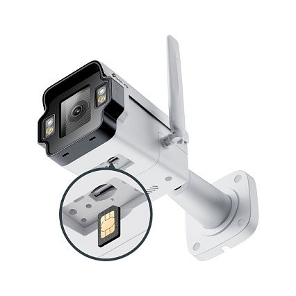 TP-LINK Cámara de Seguridad Omada InSight S345-4G(4mm) Exterior 4MP Bala IP66 Inalámbrica 4G Detección 120m, Blanco