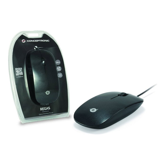 Conceptronic Ratón Óptico USB Negro 800 DPI Ambidextro CLLM3BDESK Conceptronic Ratón Óptico USB Negro 800 DPI Ambidextro CLLM3BDESK
