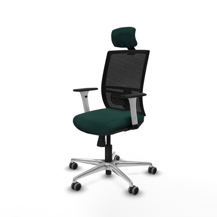 PIQUERAS Y CRESPO Silla de oficina Yunquera con mecanismo Sincro, Verde botella y Negro