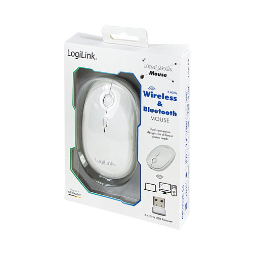 LogiLink Ratón Inalámbrico Bluetooth y 2,4 GHz Blanco LogiLink Ratón Inalámbrico Bluetooth y 2,4 GHz Blanco