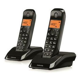 Motorola S1202 Duo Telefono Negro Inalambrico DECT Identificador de Llamadas Dual SIM