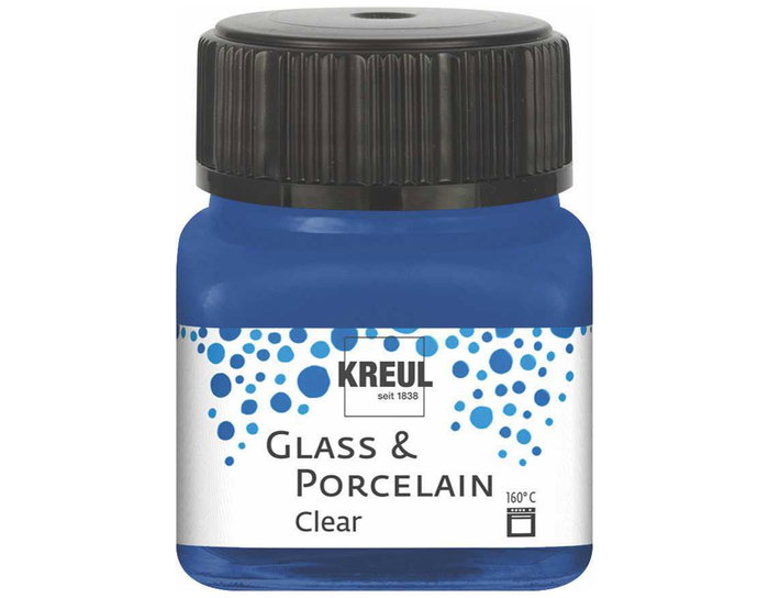 Kreul Pintura vidrio y porcelana GLASS&PORCELAIN Azul oscuro translúcida 20ml Kreul Pintura vidrio y porcelana GLASS&PORCELAIN Azul oscuro translúcida 20ml