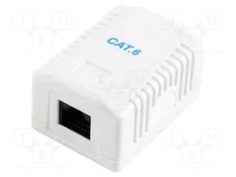 GEMBIRD Enchufe de pared RJ45 Cat 6 Blanco