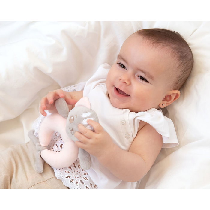 KioKids Dolci Amici Sonajero Peluche Gatito Rosa