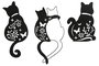 DKD Home Decor Decoración de Pared de Metal Gato Negro