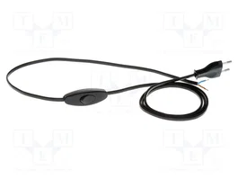 PLASTROL Cable de alimentación 2x0,75mm2 con enchufe CEE 7/16 (C) negro