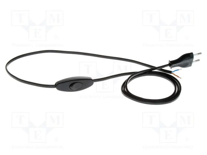 PLASTROL Cable de alimentación 2x0,75mm2 con enchufe CEE 7/16 (C) negro PLASTROL Cable de alimentación 2x0,75mm2 con enchufe CEE 7/16 (C) negro