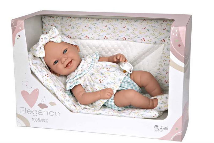 Muñecas Arias Muñeca Elegance Zoe Azul con Manta Cuerpo de Vinilo para Niña 42 cm Muñecas Arias Muñeca Elegance Zoe Azul con Manta Cuerpo de Vinilo para Niña 42 cm