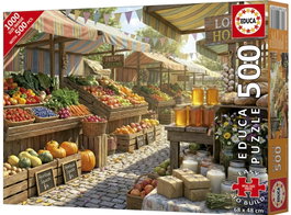 EDUCA BORRAS Puzzle 500 Piezas Plus Mercado Soleado de las Granjas