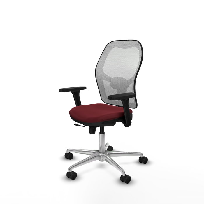 PIQUERAS Y CRESPO Silla de oficina Jorquera con mecanismo Sincro/Traslack, Similpiel Granate y Malla Blanca PIQUERAS Y CRESPO Silla de oficina Jorquera con mecanismo Sincro/Traslack, Similpiel Granate y Malla Blanca