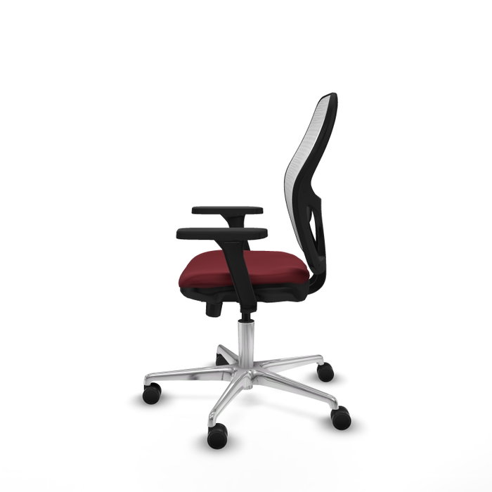 PIQUERAS Y CRESPO Silla de oficina Jorquera con mecanismo Sincro/Traslack, Similpiel Granate y Malla Blanca PIQUERAS Y CRESPO Silla de oficina Jorquera con mecanismo Sincro/Traslack, Similpiel Granate y Malla Blanca