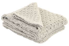 DKD Home Decor Manta de Punto para Sofá Gris Claro 130x170 cm