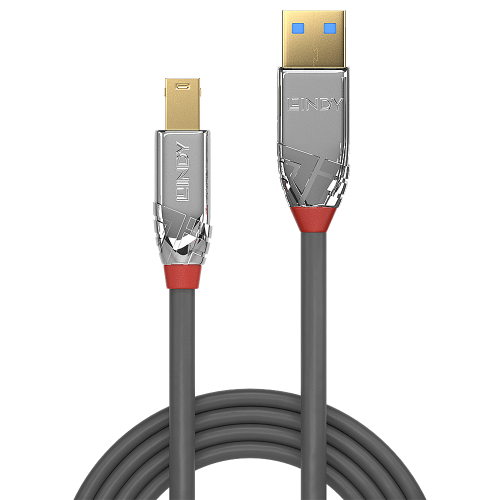 Lindy Cable USB 3.2 Gen 1 Type A a B Cromo Line, 3m, Gris Lindy Cable USB 3.2 Gen 1 Type A a B Cromo Line, 3m, Gris