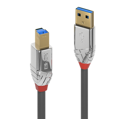 Lindy Cable USB 3.2 Gen 1 Type A a B Cromo Line, 3m, Gris Lindy Cable USB 3.2 Gen 1 Type A a B Cromo Line, 3m, Gris