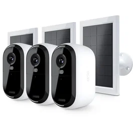 Arlo Sistema de cámaras de seguridad Essential 3+ - 3 cámaras 2K + 3 paneles solares para exteriores
