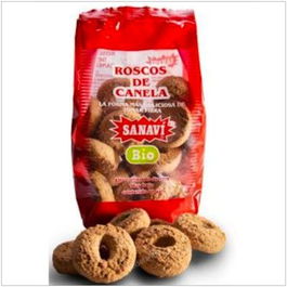SANAVI Roscos de Canela Integrales 400gr Bio Alto Contenido en Fibra Apto Veganos