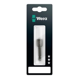 Wera Punta con Vaso Magnético 887/7 M8 x 50 mm, Aprietatuercas Métrico para Tornillos Hexagonal Exterior, Accionamiento 1/4 Pulg, Compatible con Portapuntas DIN ISO 1173-F 6,3